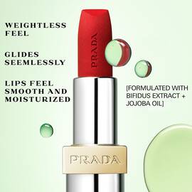 Close-up Prada Monochrome bullet and ingredients