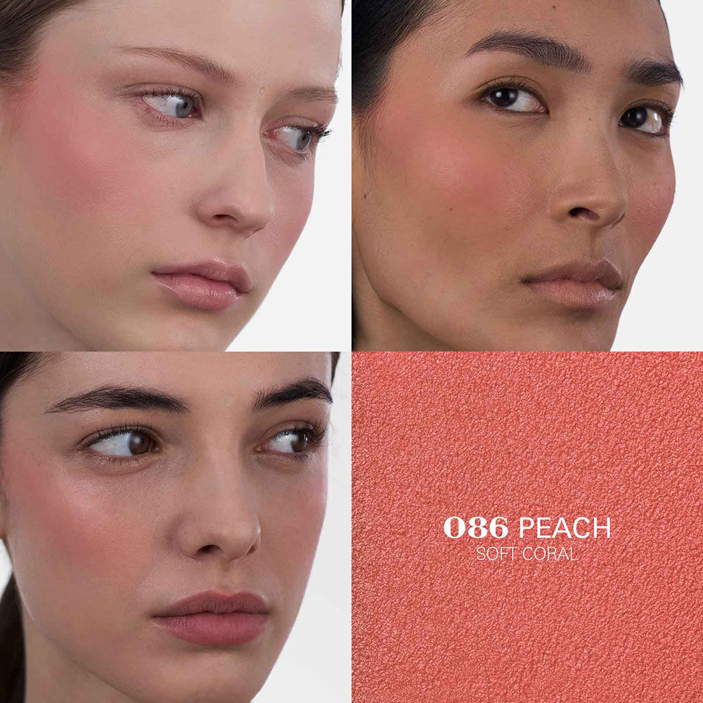 Prada Touch Blush O86 Peach applied on three different skin tones.