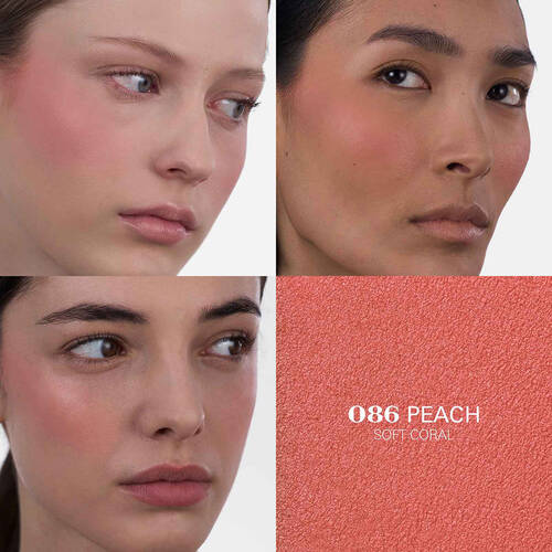 Prada Touch Blush O86 Peach applied on three different skin tones.