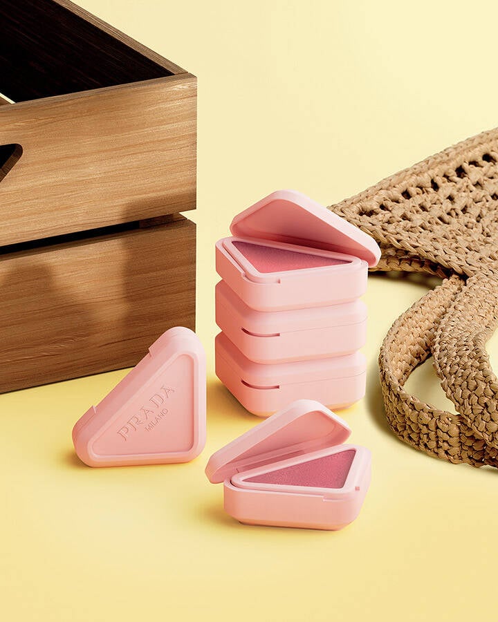 Prada Touch Blush in Spring Market with yellow background
