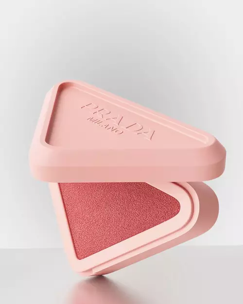 Prada Touch Blush close up on a light gray background