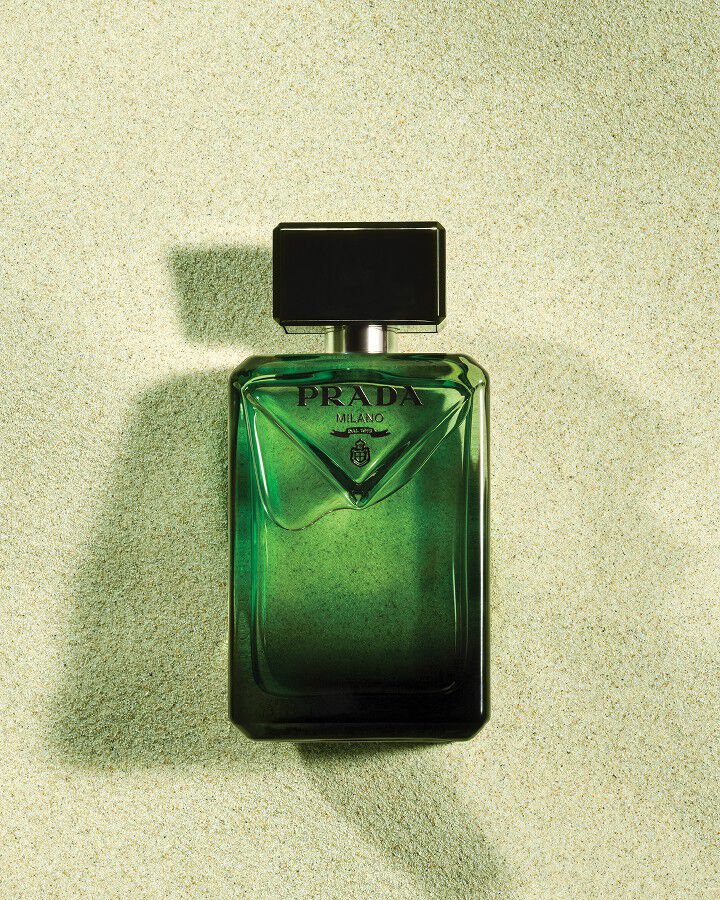 Prada Paradigme Eau de Parfum on Green Sand