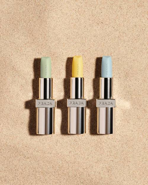 Prada Balm 3 shades on Yellow Sand