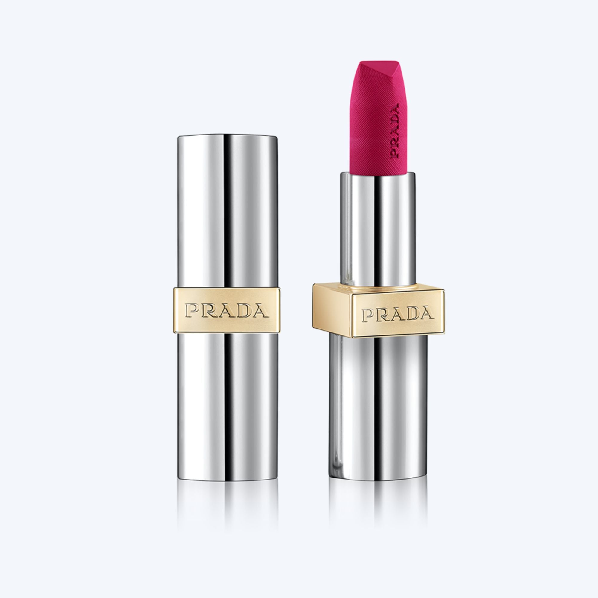 Prada Monochrome Hyper Matte Refillable Lipstick P55 Fuxia Long-Lasting Matte Pink Lipstick 50$