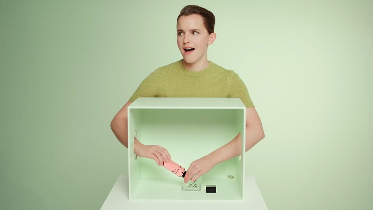 Emma Watson refilling her Paradoxe fragrance