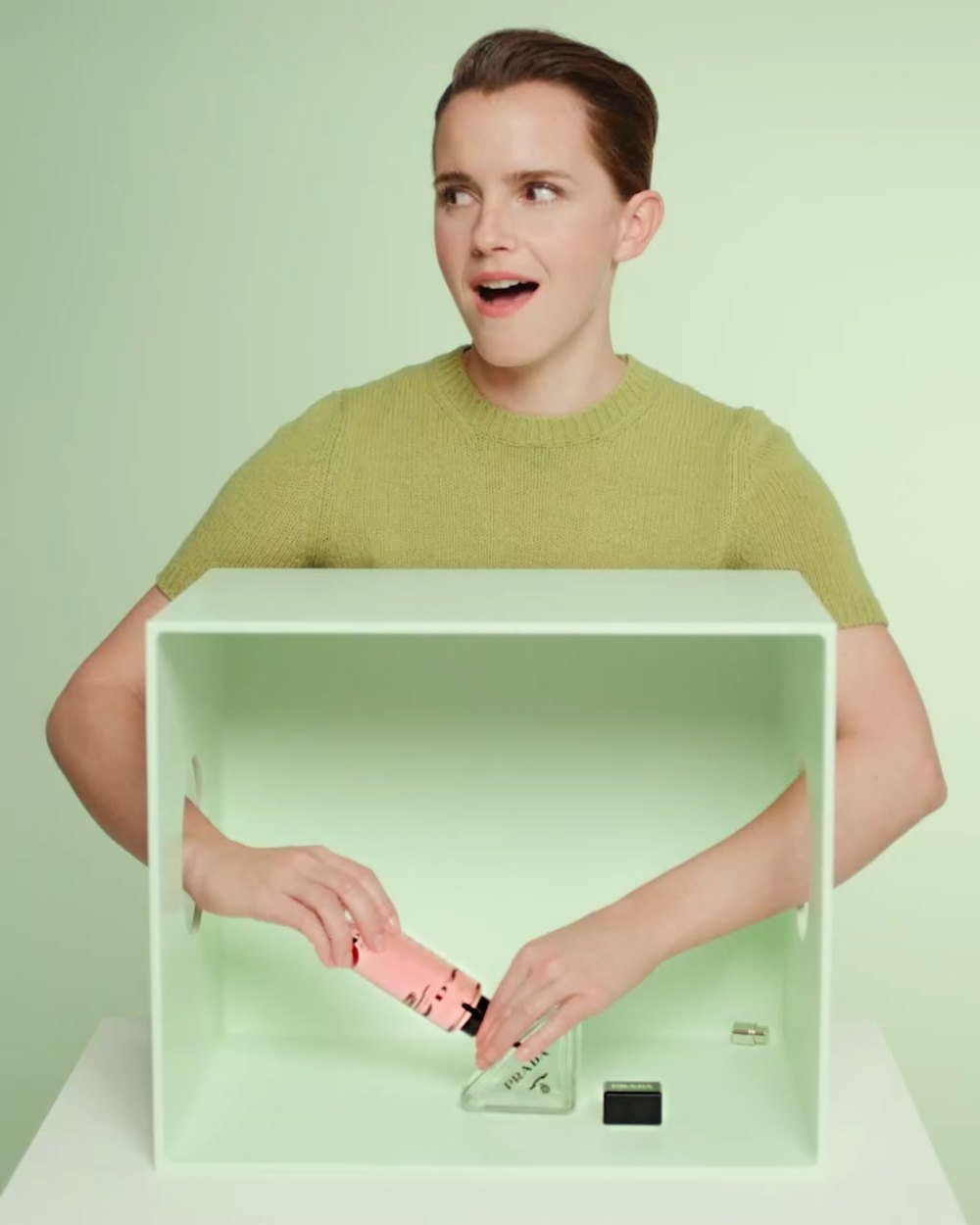 Emma Watson refilling her Paradoxe fragrance