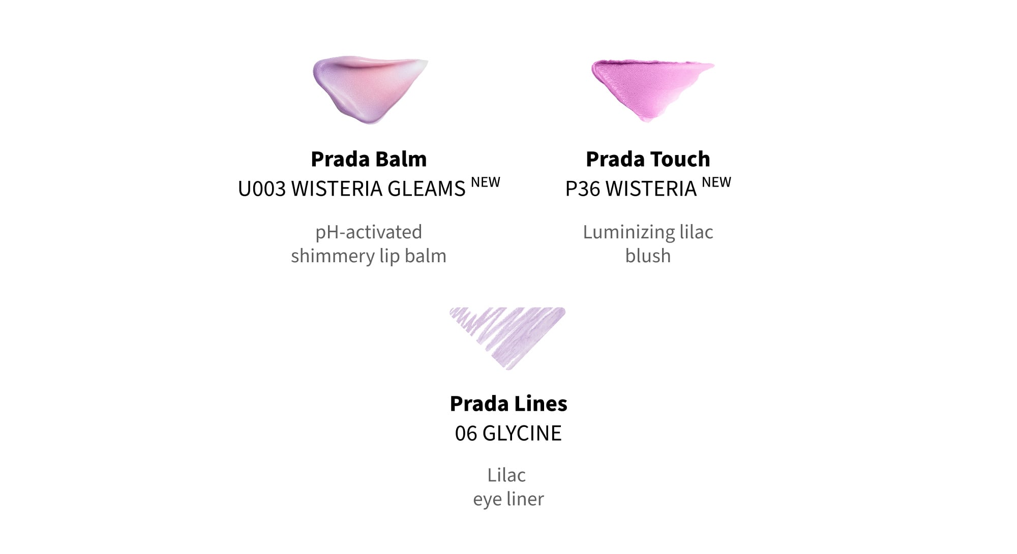 Prada Wisteria Collection Bundle Limited Edition Three shades with description